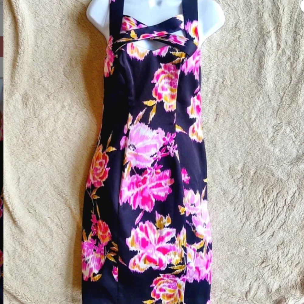 Cache Cross Front Midi Dress